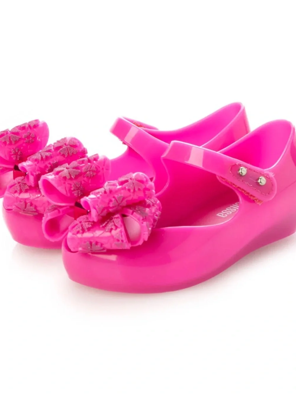 Mini Melissa Ultra Girl size 5 Pink Girls' Jelly Mary Janes with Bow Accent